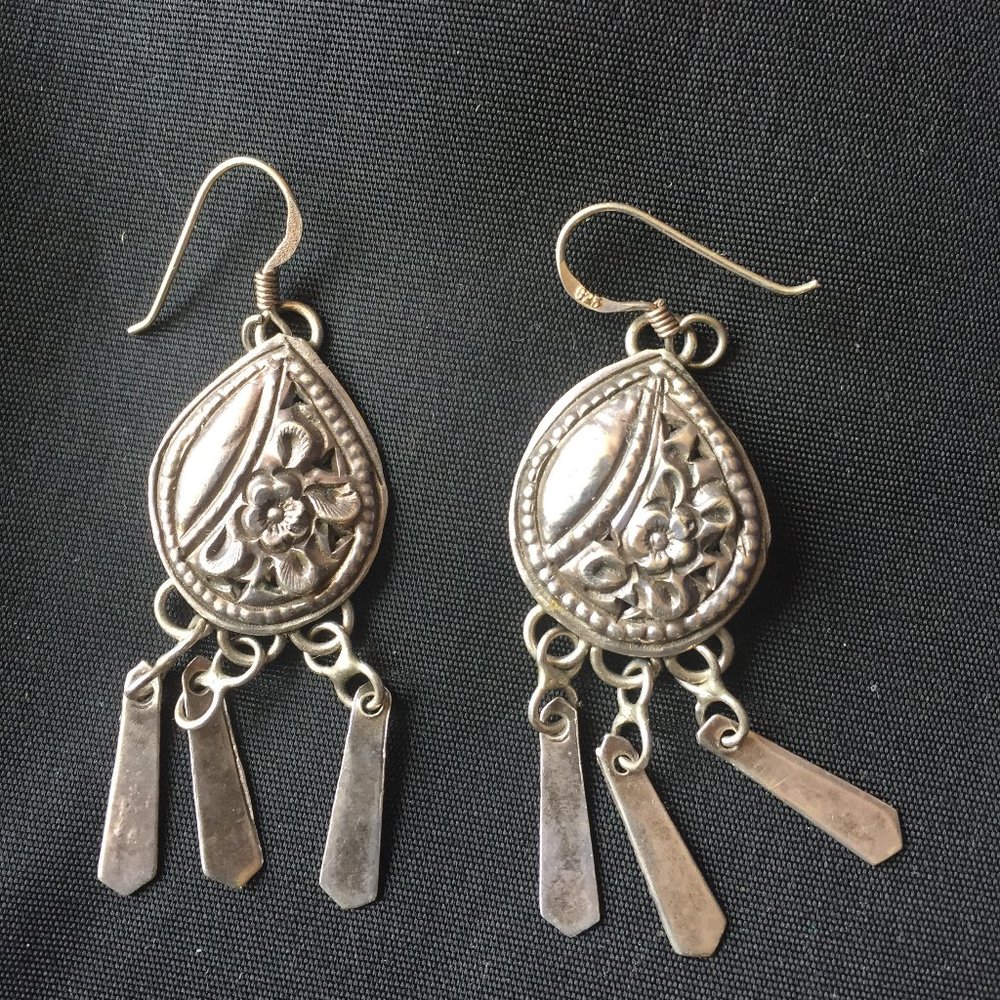 VINTAGE SILVER 925 CHANDELIER EARRINGS